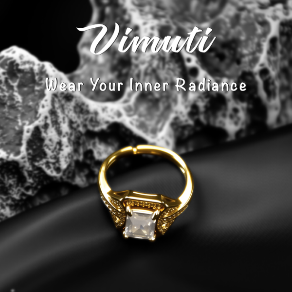 1 Adjustable Open Ring for Women with Large Cubic Zirconia - IVMRN016