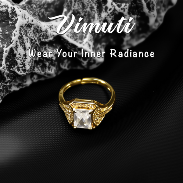 2 Adjustable Open Ring for Women with Large Cubic Zirconia - IVMRN016