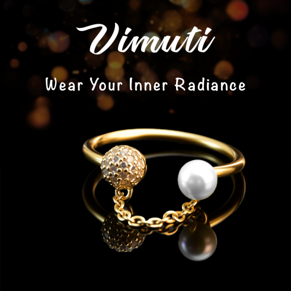 Open Ring for Women with Pearl & CZ Pave Ball - IVMRN030CH