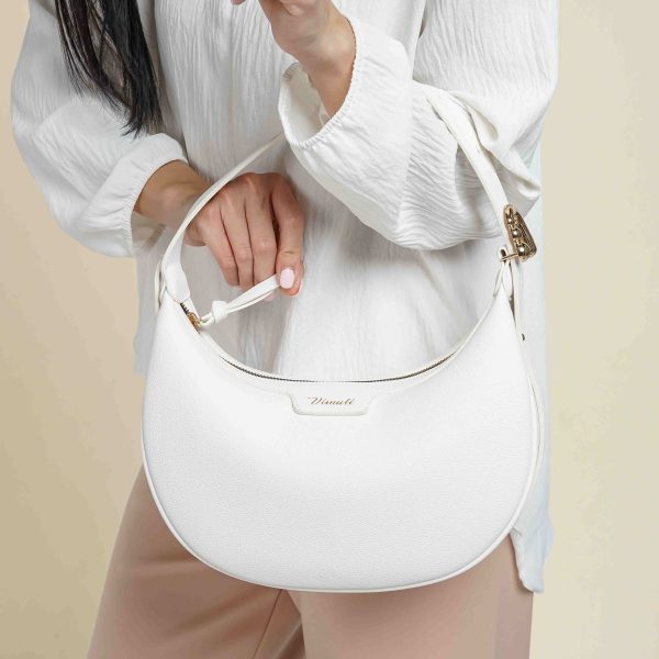 VIMUTI Madeline Crescent Bag for Women - 261A White