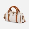 VIMUTI Ashline Mini Bowling Bag for Women - 265 Beige with Brown