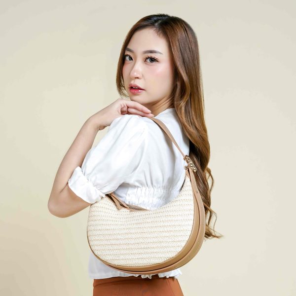 VIMUTI Madeline Crescent Bag for Women - 261B Apricot